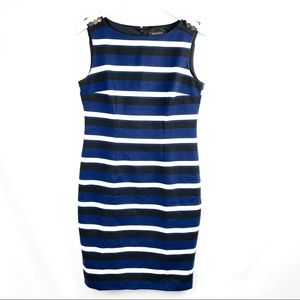 **SOLD** White House black market black white and blue striped dress size 6